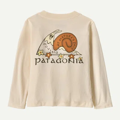 Patagonia Kids' Baby Long-sleeved Graphic T-shirt In Undyed Natural In Neutral