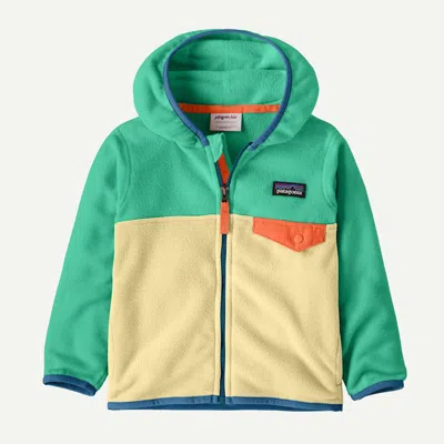 Patagonia Kids' Baby Micro D® Snap-t® Fleece Jacket In Buttercup Yellow W/aqua Stone In Black
