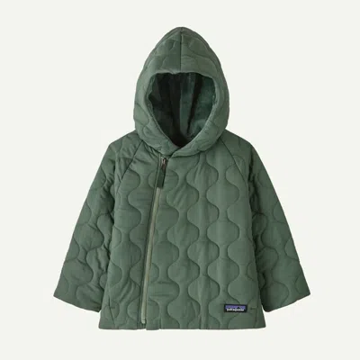 Patagonia Kids' Baby Quilted Puff Jacket In Hemlock Green In Gray