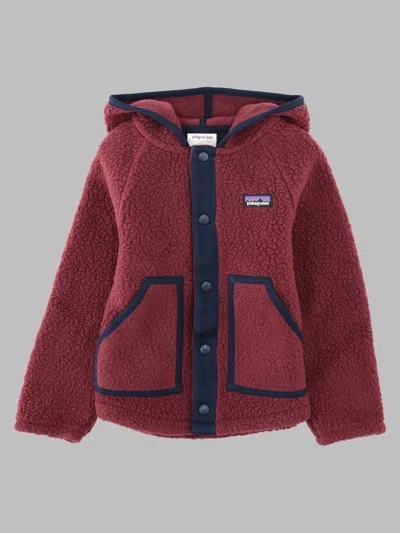 Patagonia Baby Retro Pile Jacket For Kids In Burgundy
