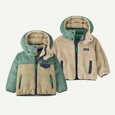 Patagonia Kids' Baby Reversible Tribbles Hoody In Weathered Stone In Multi