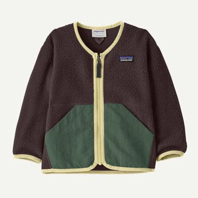 Patagonia Kids' Baby Shearling Fleece Jacket In Den Brown In Multi