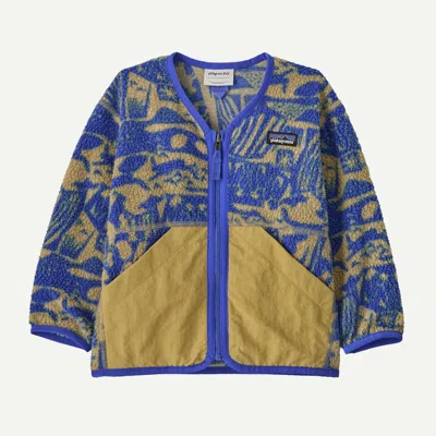 Patagonia Kids' Baby Shearling Fleece Jacket In Eddy Blue