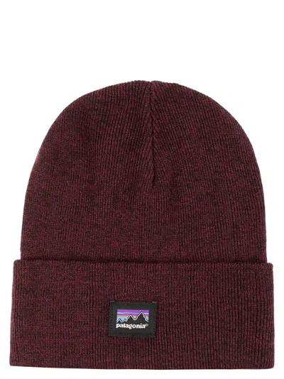 Patagonia Beanie Made From Recycled Polyester With A Logo In Burgundy