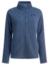Patagonia Fleece Jacket With High Collar And Pockets In Blue