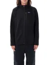 Patagonia Textured Knit Black Zip-through Sweater In Black