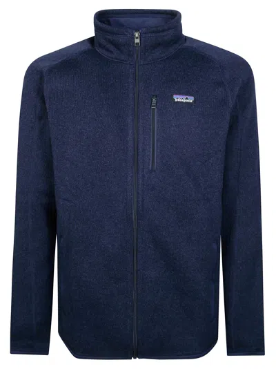 Patagonia Better Sweater Relaxed High Collar Zip-through Jacket In Blue