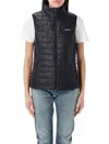 Patagonia Quilted Sleeveless High Collar Lightweight Vest In Black