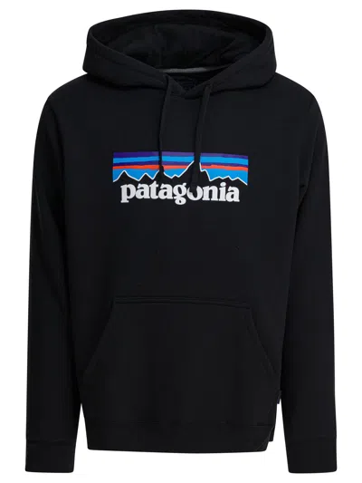 Patagonia P-6 Logo Uprisal Hooded Sweatshirt In Black
