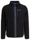 Patagonia Textured Fleece Jacket With High Collar In Black