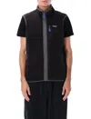 Patagonia Textured Fleece Vest With High Collar In Black