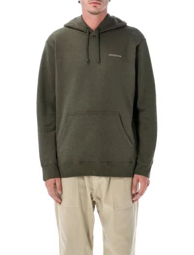 Patagonia Green Graphic Logo Hoodie In Gray