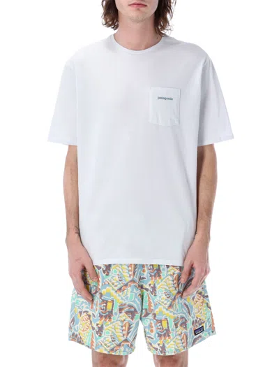 Patagonia Boardshort Logo Pocket Responsibili-tee In White