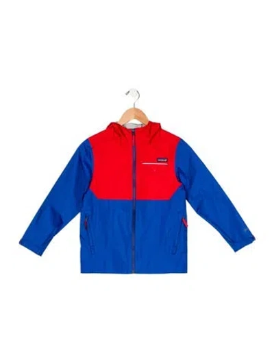 Pre-owned Patagonia Kids' Boys' Colorblock Pattern Zip Up Jacket In Blue