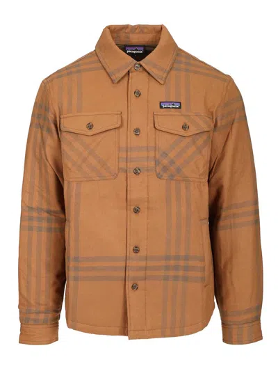 Patagonia Brushed Flannel Shirt Jackets Brown In Multi