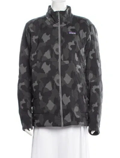 Pre-owned Patagonia Camouflage Print Jacket In Gray
