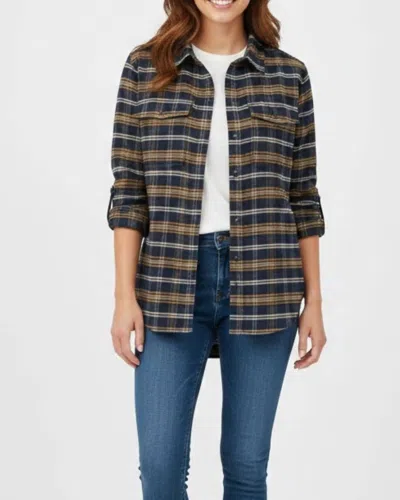 Patagonia Canyonite Flannel Shirt In Orcas: Sunken Blue In Black