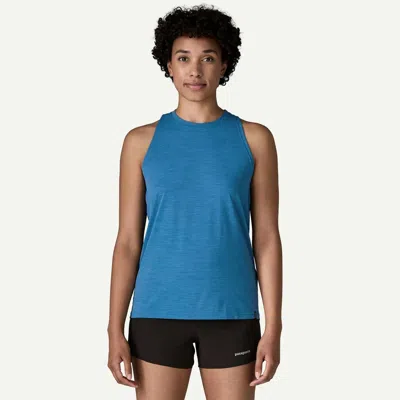 Patagonia Women's Capilene® Cool Ultra Tank Top In Aquatic Blue - Light Aquatic Blue In Animal Print