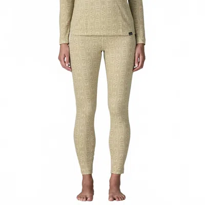 Patagonia Capilene Midweight Leggings In Flow Dyno White In Gray