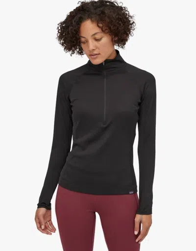 Patagonia Capilene Midweight Zip Neck Top In Black