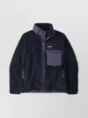 Patagonia Casual Fleece Texture Jacket With High Collar In Blue