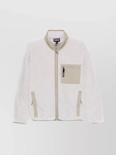 Patagonia Casual Jacket With Chest Pocket And High Collar In Nude