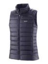 Patagonia Down Sweater Cotton Vest In Blue