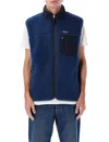 Patagonia Regular Fit Fleece Vest With Zippered Pockets In Blue