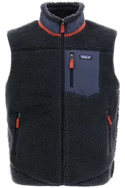 Patagonia Classic Retro-x Fleece Vest In Blue