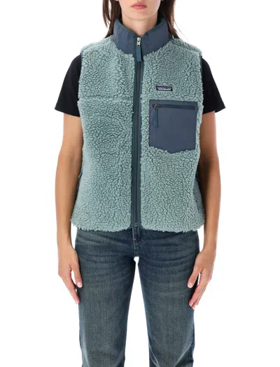 Patagonia Classic Retro-x Fleece Vest With Windproof Design And Recycled Materials In Blue