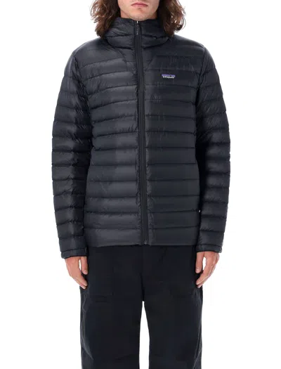 Patagonia Downsweater Hoodie Netplus Nylon Down Jacket In Black