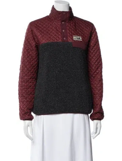 Pre-owned Patagonia Colorblock Pattern Bomber Jacket In Red