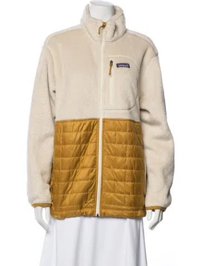Pre-owned Patagonia Colorblock Pattern Down Jacket In Neutral