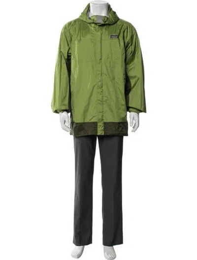 Pre-owned Patagonia Colorblock Pattern Parka In Green