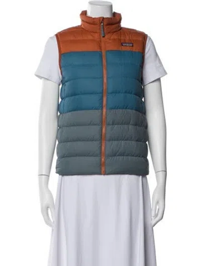 Pre-owned Patagonia Colorblock Pattern Vest In Blue