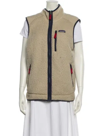Pre-owned Patagonia Colorblock Pattern Vest In Neutral