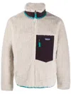 Patagonia Contrasting-pocket Faux-shearling Jacket In Neutrals