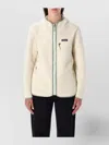 Patagonia Textured Fleece Jacket With Hood And Zip Pockets In Neutral