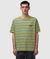 Patagonia Mens Daily Pocket Striped Cotton-jersey T-shirt Bundle Green In Summer Camp: Bundle Green
