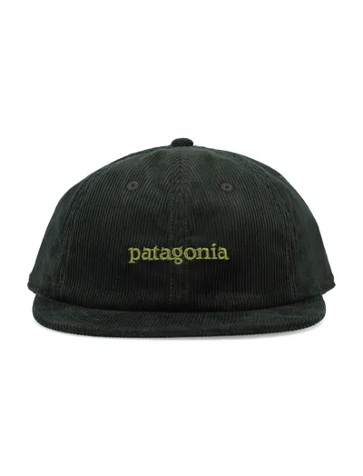 PATAGONIA DARK GREEN TEXTURED LOGO BASEBALL HAT