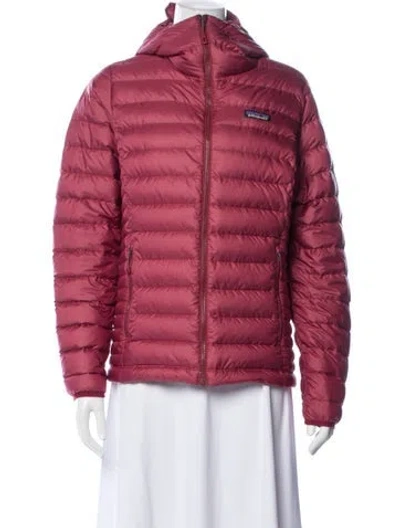 Pre-owned Patagonia Down Jacket In Burgundy