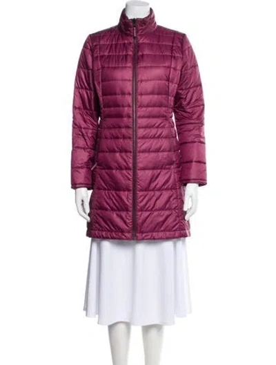 Pre-owned Patagonia Down Striped Coat In Purple