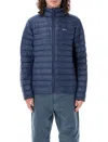 Patagonia Down-filled Hooded Sweater In Navy