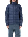 Patagonia Down-filled Hooded Sweater In Navy