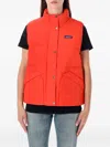 Patagonia Down Vest With High Collar And Pockets In Orange