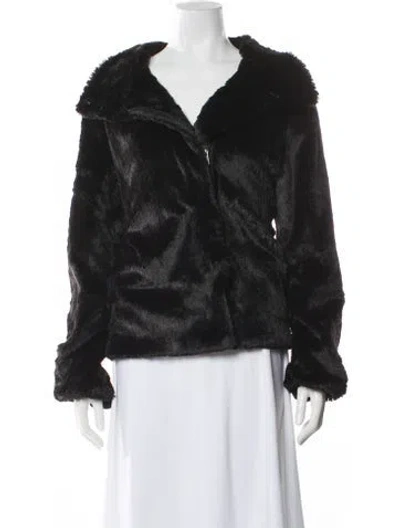 Pre-owned Patagonia Faux Fur Jacket In Black