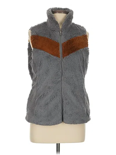 Pre-owned Patagonia Faux Fur Vest In Gray