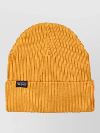 Patagonia Fisherman Knit Beanie Folded Cuff Design In Yellow
