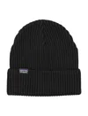 Patagonia Fisherman S Rolled Ribbed Beanie In Black
