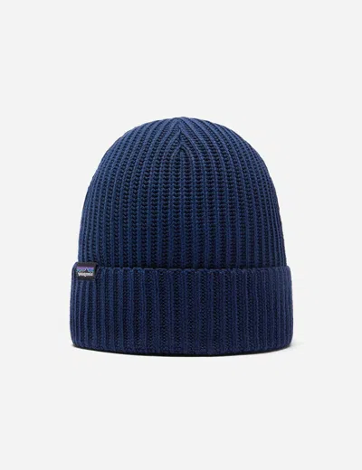 Patagonia Fisherman's Rolled Beanie Hat In Navy Blue